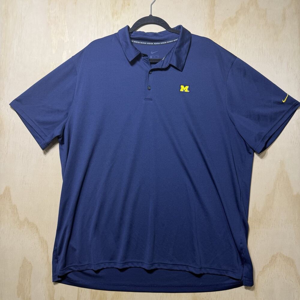 Nike Michigan Wolverines Polo Shirt‎ Men’s 3XL Blue Dri-Fit NCAA College